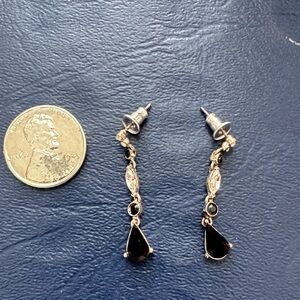 Chic Black and Gold Teardrop Earrings